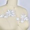 2 Off White Beaded Sequined Iron On Flower Patches Applique for Costumes and Accessories